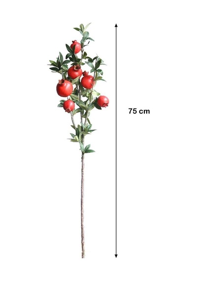 Yapay Nar Dalı 75cm Yapay Çiçek Nar Ağacı Dalı Kırmızı