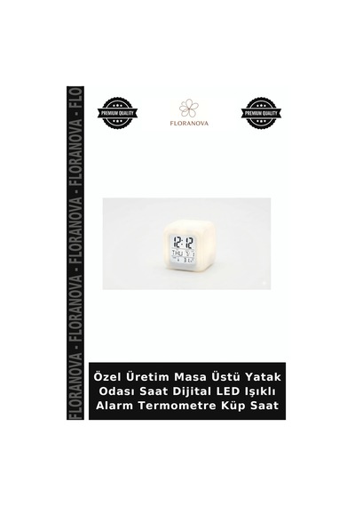 Özel Üretim Masa Üstü Yatak Odası Saat Dijital Led Işıklı Alarm Termometre Küp Saat Çok Renkli