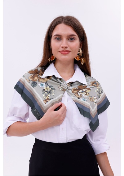 Zarif Yasemin Model Fular Bandana Şal Estascarf 70x70 Cm Renkli