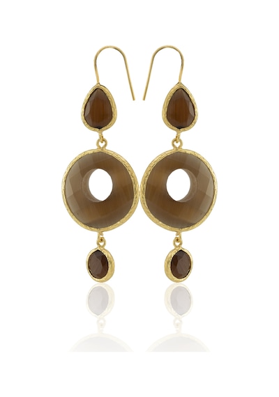 Kadir Jewellery 22 Ayar Altın Kaplama Kadın Sallantılı Küpe -el İşçiliği Ve Hipoalerjenik Küpe Kahverengi 38607733
