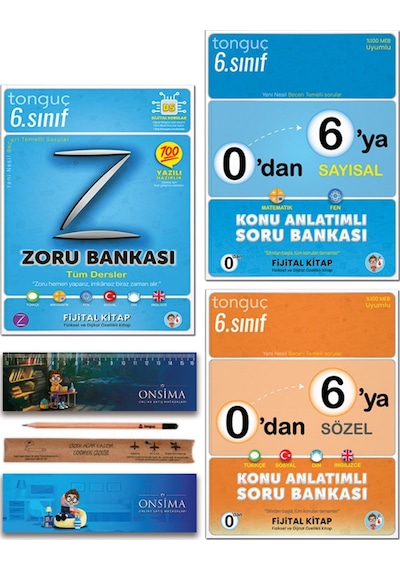 Tonguç Akademi 6. Sınıf 0 Dan 6 Ya Konu Anlatımlı Soru Bankası - Zoru Bankası Tüm Dersler Set 3 Kitap
