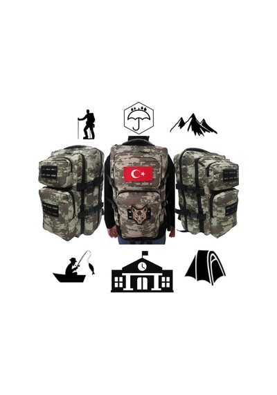 Xmlbayiciniz Siyah Su Geçirmez Çok Gözlü Kampçı-seyahat-dağcı-outdoor-askeri Taktik Sırt Çantası + 1peç Çok Renkli
