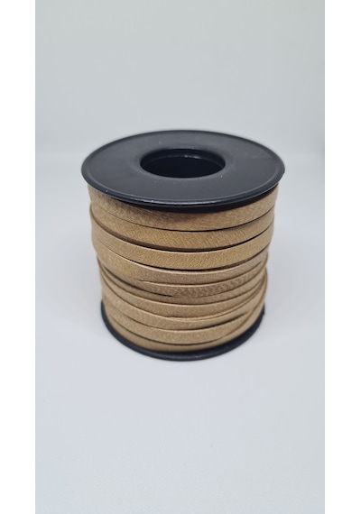 Hakiki Deri Biye 5 Mm 15 Metre Deri Şerit Ve Aksesuar İpi K816 - Naturel