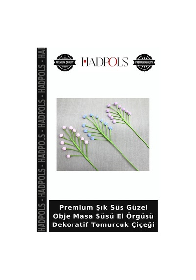 Premium Şık Süs Güzel Obje Masa Süsü El Örgüsü Dekoratif Tomurcuk Çiçeği Çok Renkli