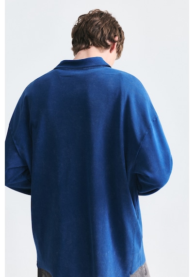 Vamos Relax Fit Polo Yaka Sweatshirt Indigo