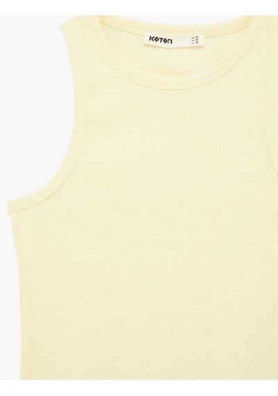 Koton Slim Fit Pamuklu Halter Yaka Fitilli Atlet Sarı 6sak10099ek