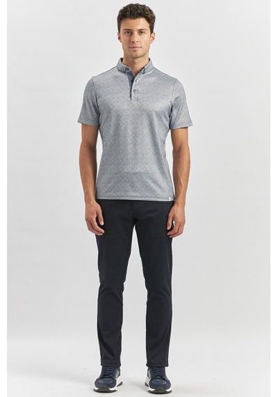 Koyu Lacivert Merserize Garnili Pamuklu Casual Slim Fit Tişört 1011240164 Koyu Lacivert