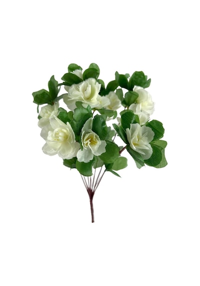 Yapay Çiçek Beyaz Açelya Demeti 7 Dallı 33x20Cm