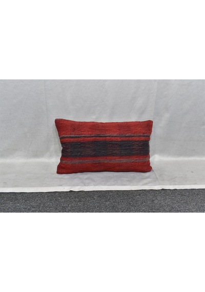 Zehra Abla Halı Yeni El Dokuma Dekoratif Lumbar Kilim Kırlent Yastık Kılıfı 6840 Çok Renkli
