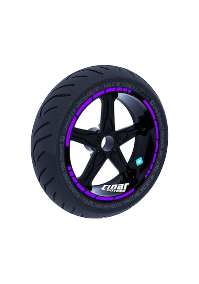 Moto GP Stili Patlıcan Moru Jant Şeridi Sticker Çınar Extreme