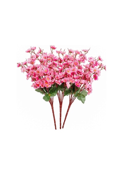 Yapay Çiçek Bahardalı Japon Kiraz Çiçeği 9 Dallı 35Cm Pembe 3 Dem