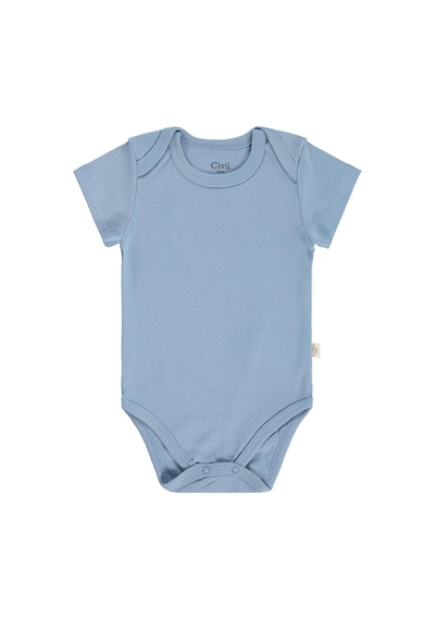 Civil Baby 3 Lü Basıc Kısa Kol 0-36 Ay Çıtçıtlı Badi - Pudra Açık Pudra