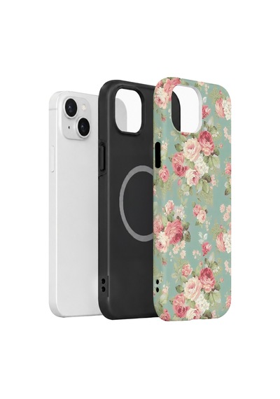 Velvoria Valestra Mint Pembe Gül Apple iPhone Uyumlu 15 Magsafe Koruma Kılıfı Valestra Magline - Mint Pembe Gül