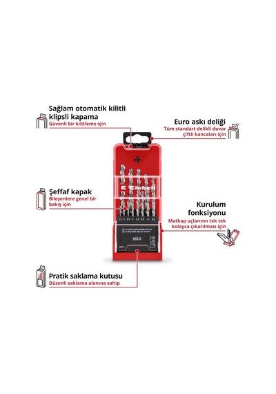 Einhell Orijinal 13 Parça Hss-g Metal Matkap Ucu Set, Ø 1,5 6,5 Mm 49205513