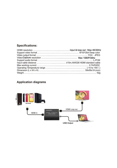 4759 Hdmi 4k Video Capture Ezcap Usb Video Capture Hdmi Kaydedici Yakalama Kartı