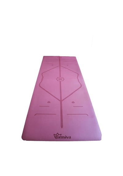 Profesyonel Yoga Matı 5 Mm Pu- Rubber Hiza Serisi Pembe Terli Eller De Kaydırmaz Pembe