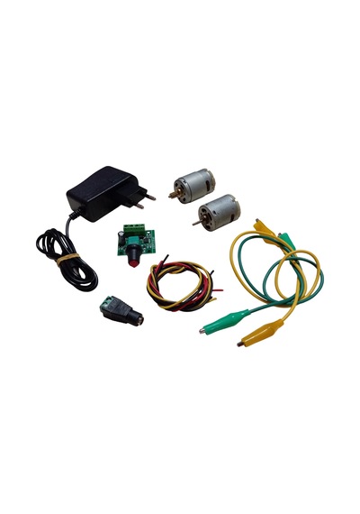 Dc 12v Adaptörlü Motor Hız Devri Kontrol Kartı İle 2 Tip Güçlü Motor Hız Devir Pwm Ayarı Öğrenci Hobi Deney Seti