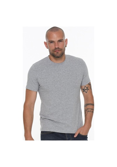 T8569 Dewberry Bisiklet Yaka Erkek T-shırt-koyu Gri