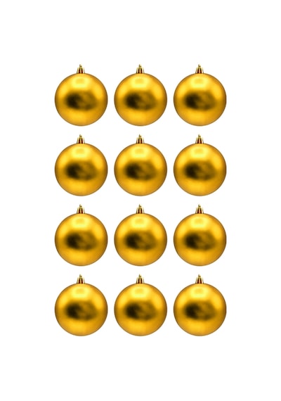 4 Cm 12li Mat Gold Cici Top Mat Yılbaşı Ağacı Süsü