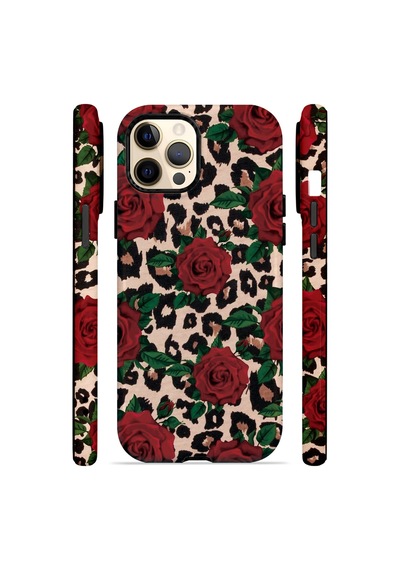 Velvoria Valestra Gullu Leopar Apple iPhone Uyumlu 12 Pro Max Darbe Korumalı Kılıf Valestra Select - Gullu Leopar