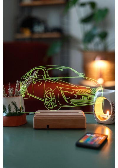 Peugeot 508 Araba 16 Renk Kumandalı 3d Gece Lambası