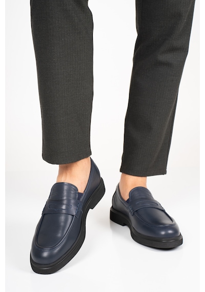Fame Step Hakiki Deri Erkek Loafer Mokasen Klasik Ayakkabı Comfort Prato Lacivert