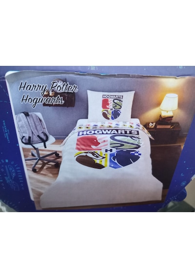 Özdilek Ranforce Harry Potter Hogwarts Lisanlı Tek Kişilik Nevresim Takımı Mavi Mavi
