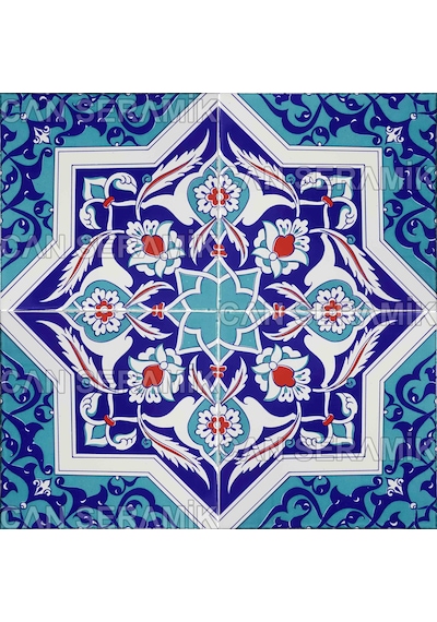 Can Seramik – 20x20 Cm. Cç-49 Kütahya Çini Karo 5' Li 1 Paket