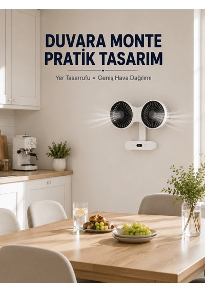 Dijital Göstergeli Çift Fan Başlıklı Masa Vantilatörü 9M938ATDiğer