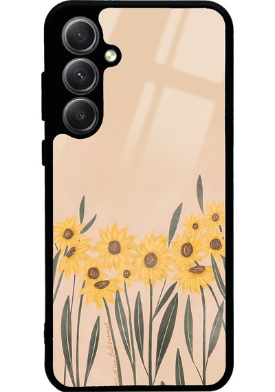 Samsung Uyumlu A35 Watercolor Sunflower Tasarımlı Glossy Telefon Kılıfı Çok Renkli