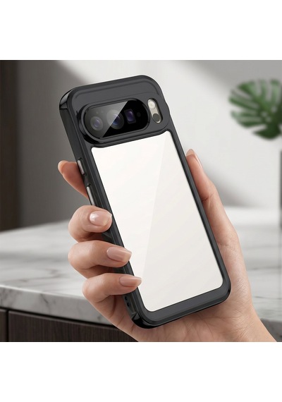 Caseonn Google Pixel 10 Pro Xl Kılıf Kamera Korumalı Darbe Emici Şeffaf Arka Kapak Siyah