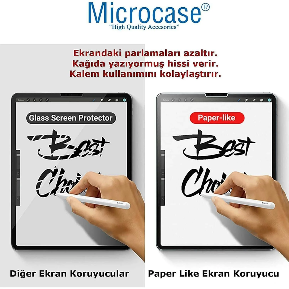 Microcase Tcl Tab 11 Gen 2 Tablet İle Uyumlu Tablet Paper Like Pencil Destekli Kağıt Hissi Veren Mat Ekran Koruyucu - Al3289