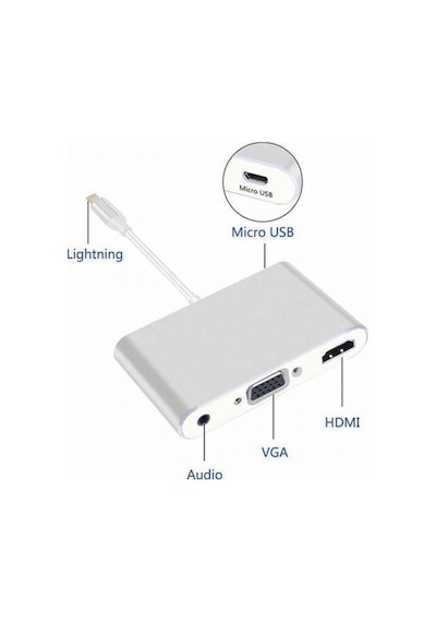 Polham Apple Uyumlu iPhone Ve iPad Vga Av Audio Kablosu Dönüştürücü