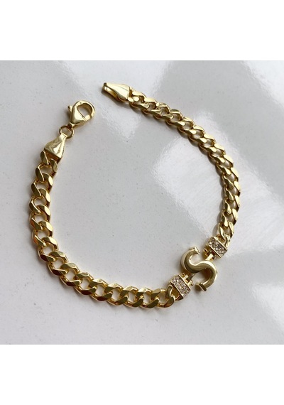 Simurg Jewellery 14 Ayar Altın Kaplamalı Gümüş Harf Bileklik