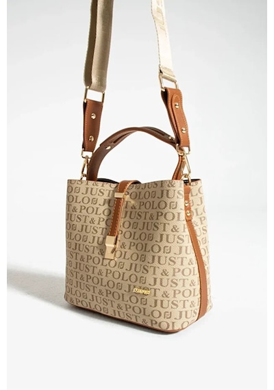 Just Polo Kadın Günlük Kullanıma Uygun Şık El Ve Omuz Çantası Shoulder Bag Vizon - Taba