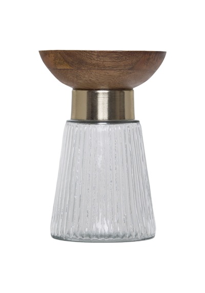 Yargıcı Cam Ayaklı Pirinç Detaylı Mango Ağacı Mumluk 12x17 Cm 26ynha1074n St