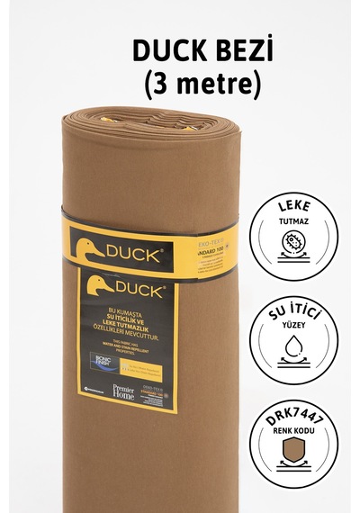 Premier Metrelik Duck Keten Kumaş Su İtici Bez 3 Metre Drk7447 - Kahverengi