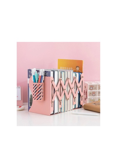 Masaüstü Kitap Tutucu Kalemlikli - Pembe