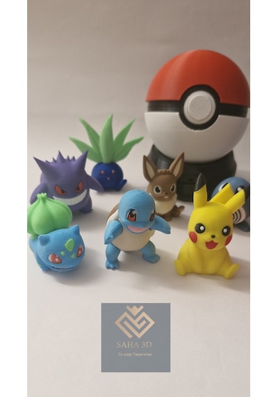 10'lu Pokemon Seti Ve 1 Adet Poke Topu No:1