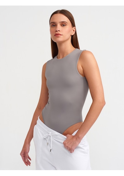 Dilvin Kolsuz Bodysuit Gri