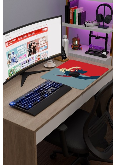 Fullmetal Alchemist Anime V4 - 48x40 Xl Gaming Kauçuk Kaymaz Taban Mouse Pad Fare Altlığı