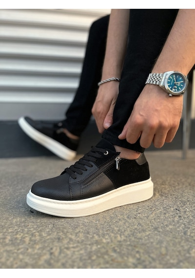 Warrior Bağcıklı Ve Fermuarlı Cilt Süet Erkek Günlük Sneaker Ayakkabı Csbt - Siyah Çok Renkli Warrior Bağcıklı Ve Fermuarlı Cilt Süet Erkek Günlük Sneaker Ayakkabı Csbt - Siyah Çok Renkli