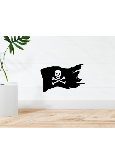 Bk Home Korsan Bayrağı Tasarımlı Duvar Sticker-1