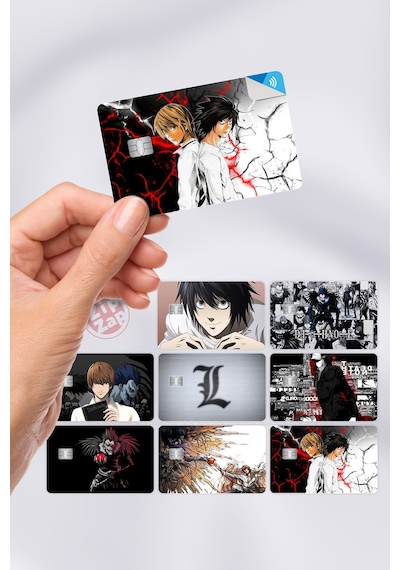 Death Note Kart Kaplama Sticker 8 Adet Çok Renkli