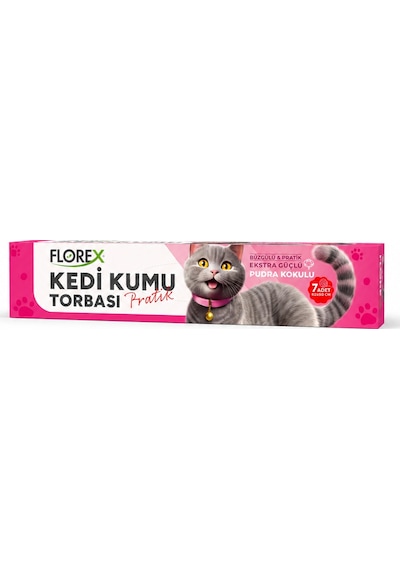 Florex Kedi Kumu Torbası Pudra Kokulu 7'li Paket