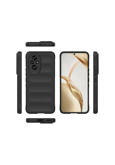 Honor 200 Kılıf Kamera Korumalı Esnek Silikon Parmak Şeritli Pazarplus Koyu Yeşil