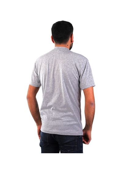 Eser - V Yaka Kısa Kol İş Tişörtü - Cepli - Regular Fit Gri