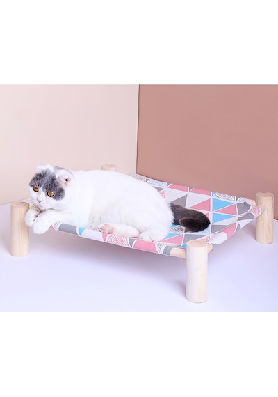 Kedi Hamağı Yatağı Ahşap Kedi Yatağı Evcil Hayvan Uyku Yatağı Nefes
