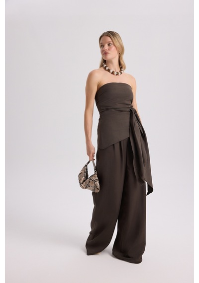 Mai Collection Mai Studios Co. Mila Kahve Bluz Pantolon Takım Kahve