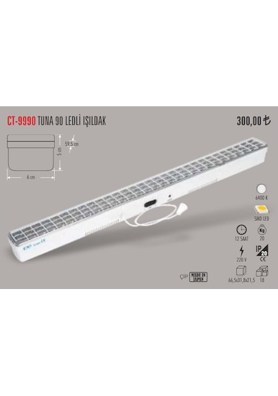 Cata Ct-9990 9W 90 Led Li Işıldak Şarjlı 6 Saat Işık Siyah